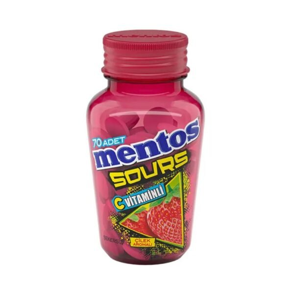 Mentos Sours Vitamin C Mint Strawberry Flavoured Candy 49g