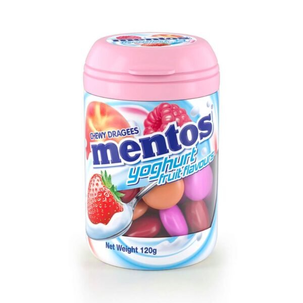 Mentos Strawberry & Peach Yoghurt Flavour Chewy Candy 90g