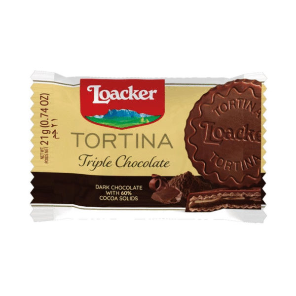 Loacker Tortina Triple Dark Chocolate Wafer 21g